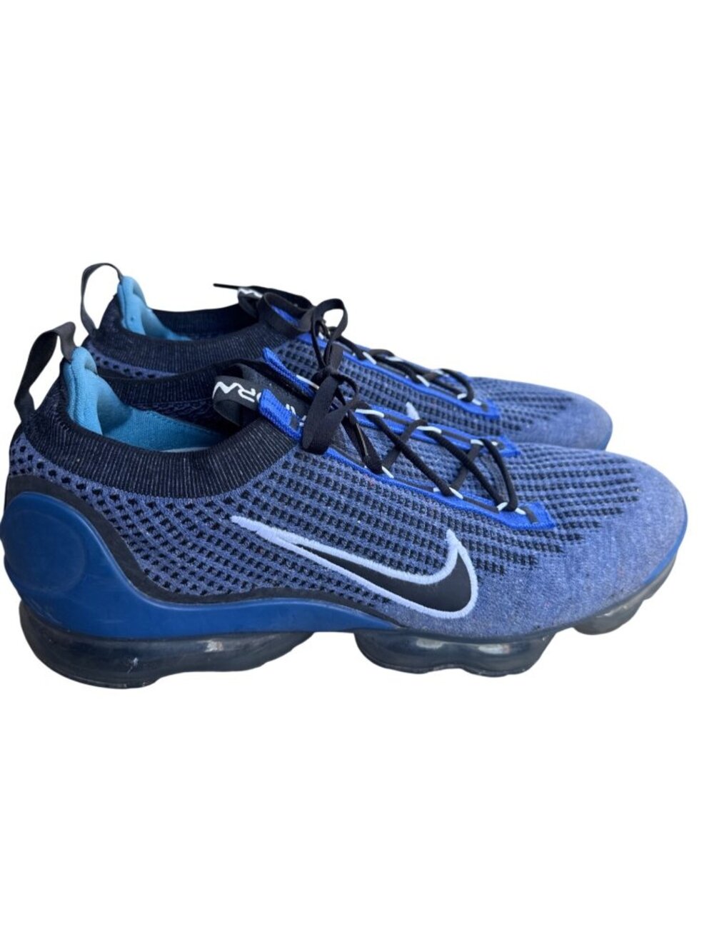 Nike Air VaporMax 2021 Flyknit Mens 12.5 Blue Black Sneakers DH4086-400